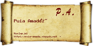 Puia Amadé névjegykártya